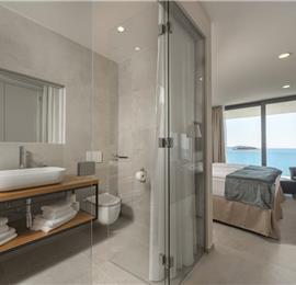 3 x 5 bedroom seafront villa with heated infinity pool near Rogoznica, sleeps 10